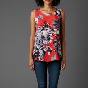 DKNY Sleeveless Floral Print Blouse Size Large